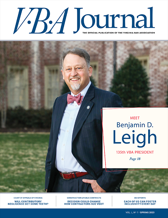 Spring 2023 VBA Journal cover VBA Journal Spring 2023 cover