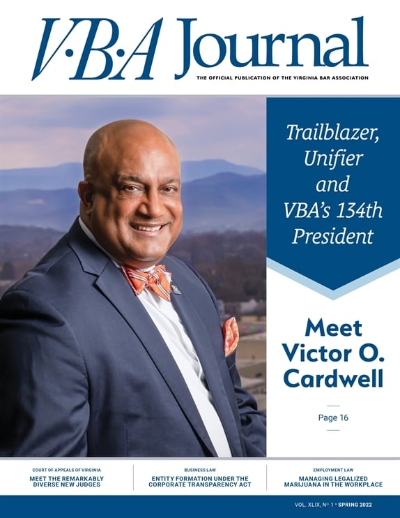 Spring 2022 VBA Journal cover VBA Journal Spring 2022 cover